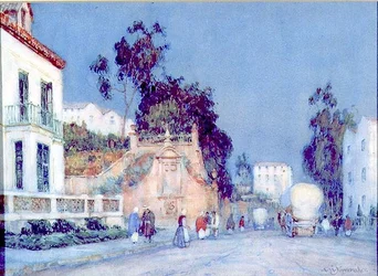Vroege avond in een Spaanse stad