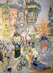 Een straat in moderne stijl