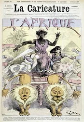 Cartoon over kolonialisme in Afrika 