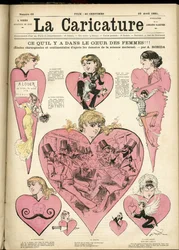 Illustratie door Albert Robida (1848-1926) voor de omslag van La Caricature (1880)