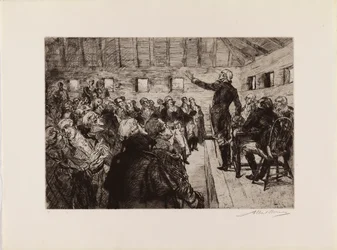 Washington voorkomt een militaire dictatuur (uit de portfolio "The Bicentennial Pageant of George Washington")