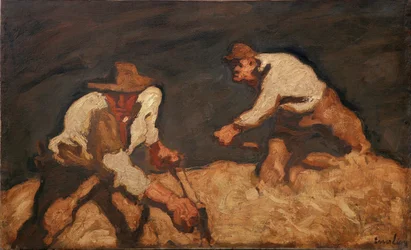 Maaiers in een naderende storm, 1912