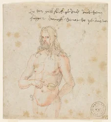 Zelfportret, ziek, ca. 1506-07 (bruine pen  aquarel)