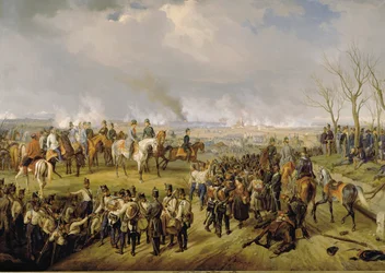 Veldmaarschalk Radetzky tijdens de slag om Novara ... (schilderij op doek)