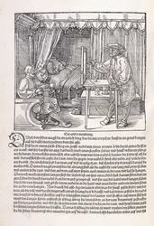 Een tekenaar die een portret tekent met behulp van een tekenraam, 1525