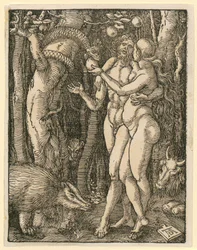 Adam en Eva, blad 2 uit de reeks "Kleine houtsnedepassie"