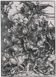 De vier ruiters van de Apocalyps, figuur III, blad 5 uit de serie „De Apocalyps“