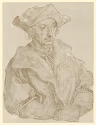 Portret van een oudere man zonder baard (Sebastian Brant)