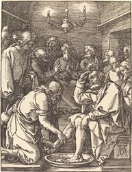 Christus wast de voeten van de discipelen