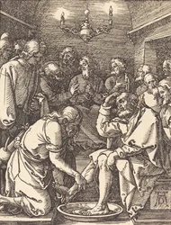 Christus wast de voeten van de discipelen