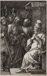 Christus voor Kajafas, uit De Gegraveerde Passie
