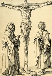 Christus aan het kruis met Maria en Johannes