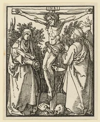 Christus aan het kruis met Maria en Johannes