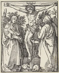 Christus aan het kruis met Maria en Johannes