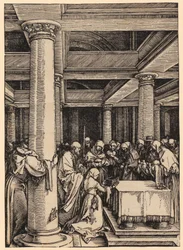 Opdracht in de tempel, blad 13 uit de reeks "Het leven van Maria"