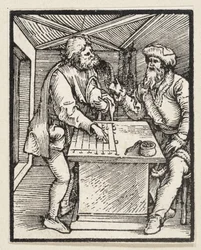 De rijke man en zijn rentmeester (uit: Postilla, 43 houtsneden)