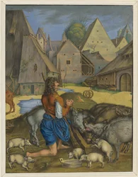 De verloren zoon hoedt de zwijnen