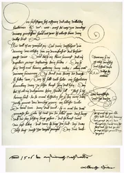 Ontwerp van Albrecht Dürers toewijding aan Bilibald Pirckheimer, c1523