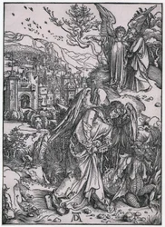 Engel met de sleutel tot de afgrond, XIV. Figuur, blad 16 uit de serie „De Apocalyps“