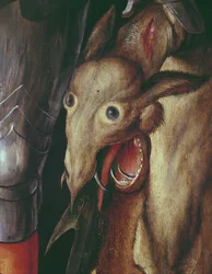 Paumgartner Altaarstuk: detail van de linker vleugel, het hoofd van de draak verslagen door St. George, c.1500 (detail)