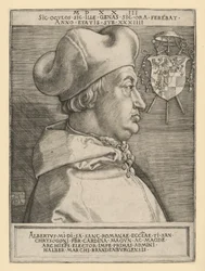 Portret van kardinaal Albrecht van Brandenburg (De grote kardinaal)