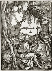 Sint-Hiëronymus in een grot (Bartsch 113)