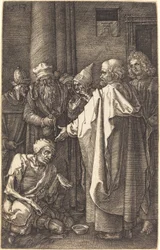 Sint-Petrus en Sint-Jan genezen een kreupele bij de tempelpoort