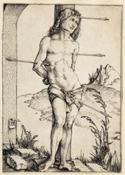 Sint Sebastiaan gebonden aan de zuil