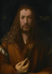 Zelfportret met mantel afgezet met bont