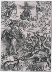 De Zonnedame en de zevenkoppige draak, IX. Figuur, blad 11 uit de serie „De Apocalyps“