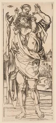 Sint Christoffel die de Stroom Oversteekt, 1528