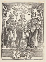 St. Stefanus met twee andere heiligen