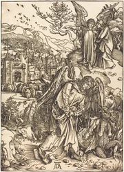 De engel met de sleutel van de bodemloze put