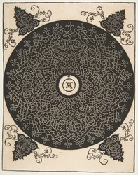 De vierde knoop. Gevlochten rondel met een rond medaillon in het midden, na 1528