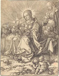 De Heilige Familie op een Grasbank