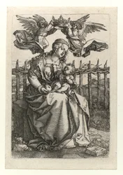 De Madonna en Kind gekroond door twee engelen, 1518