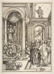 De opdracht van de Maagd in de tempel, uit "Het leven van de Maagd"