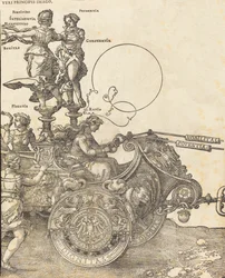 De triomfwagen van Maximiliaan I De grote triomfwagen [plaat 2 van 8], Latijnse editie