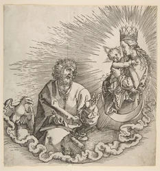De Maagd Verschijnt aan Sint Jan, Frontispice van de Apocalyps