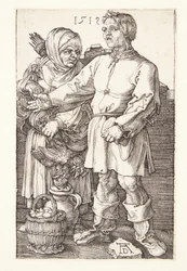 De boer en zijn vrouw op de markt