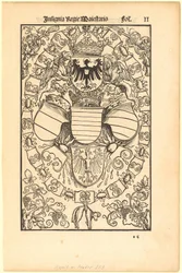 Wapen van Maximiliaan I als keizer van het Heilige Roomse Rijk [recto]; wapen van Florian Waldauf (Waldauff) van Waldenstein [verso]