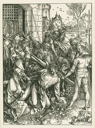 Christus draagt het kruis, ca. 1498-99 (houtsnede)