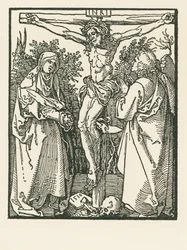 Christus aan het kruis met Maria en Johannes