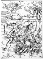 Hercules doodt de Molioniden, ca. 1496/98 (houtsnede)