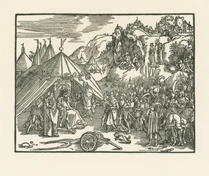 Judith wordt meegenomen naar het kamp van Holofernes