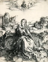 Madonna met een libel (gravure)
