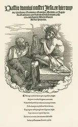 Man van Smarten bespot door een soldaat, ca. 1511 (houtsnede)