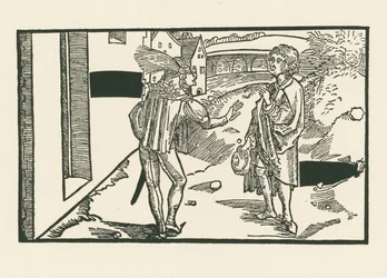 Phaedria en Parmeno, ca.1492-93 (houtsnede)