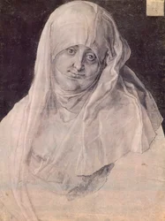 Sint Anna met haar hoofd bedekt door sluier