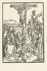 De kruisiging, ca.1500 (houtsnede)